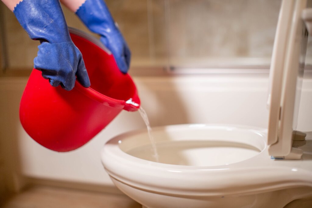 different ways of cleaning a toilet