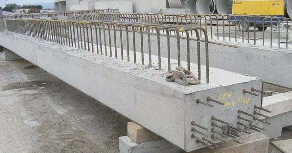 A prestressed concrete beam built to handle large loads.