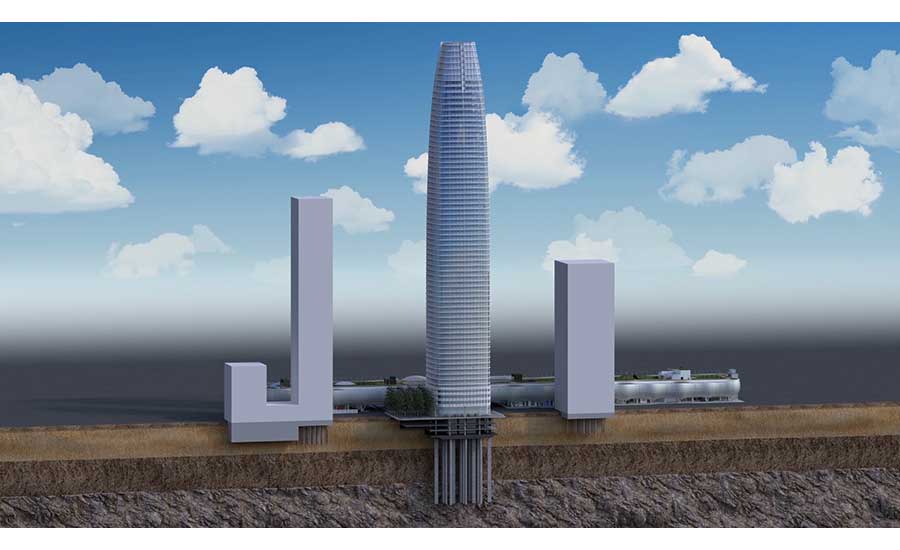 Mat foundation and how the salesforce tower is constructed on pile foundation