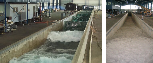 Application of UHPC in making wave flume facilities