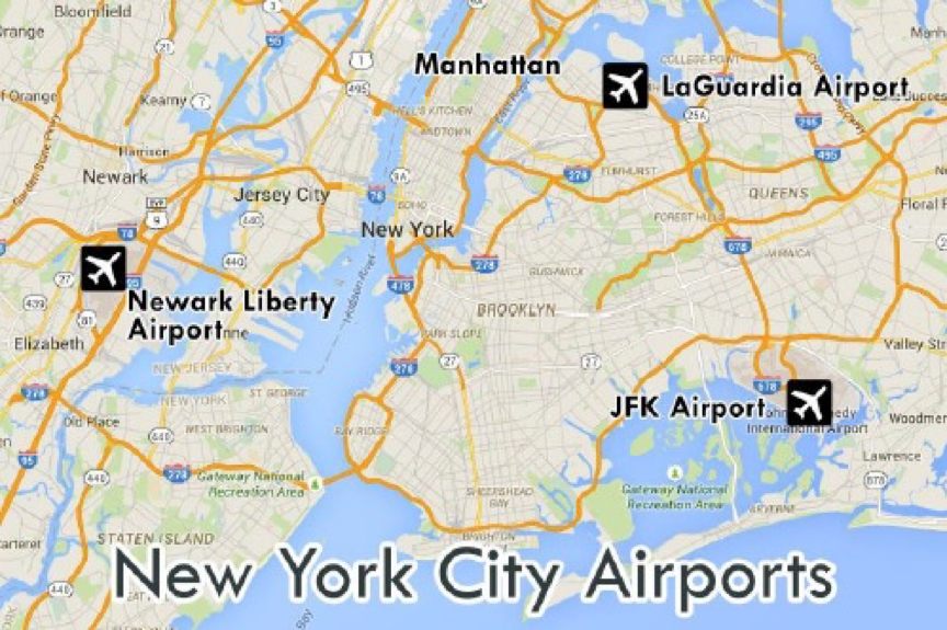 Airport maps of New York City (transportation system of New York City)