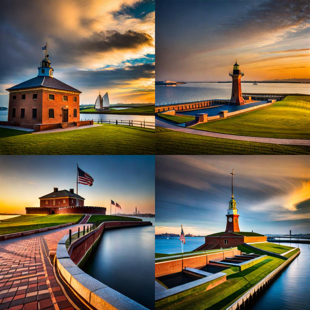 the impressive design and architectural features of Fort McHenry, featuring its sturdy defensive walls, bastions, and unique star-shaped layout, representing the historical significance and military strength of this iconic fort in Baltimore, Maryland.