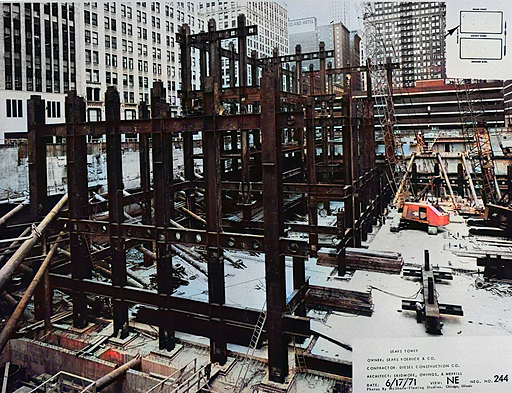 Foundation construction process of the Willis Tower