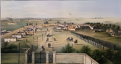 Fort McHenry during World War, displaying the fortified walls, cannons, and military personnel, representing the historical significance of the fort as a defense post and symbol of resilience during wartime in Baltimore, Maryland