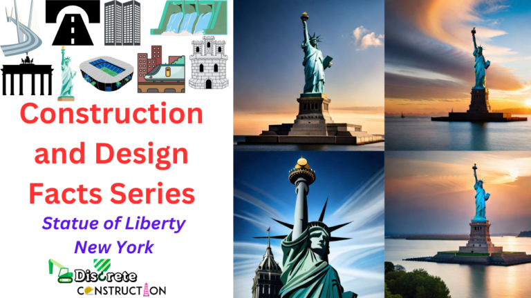 Detailed infographic showcasing the design elements and construction techniques of the world-renowned Statue of Liberty.