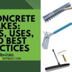 Image illustrating various Types of concrete Rakes, their specific Uses, and guidelines for achieving the perfect concrete rake finish.
